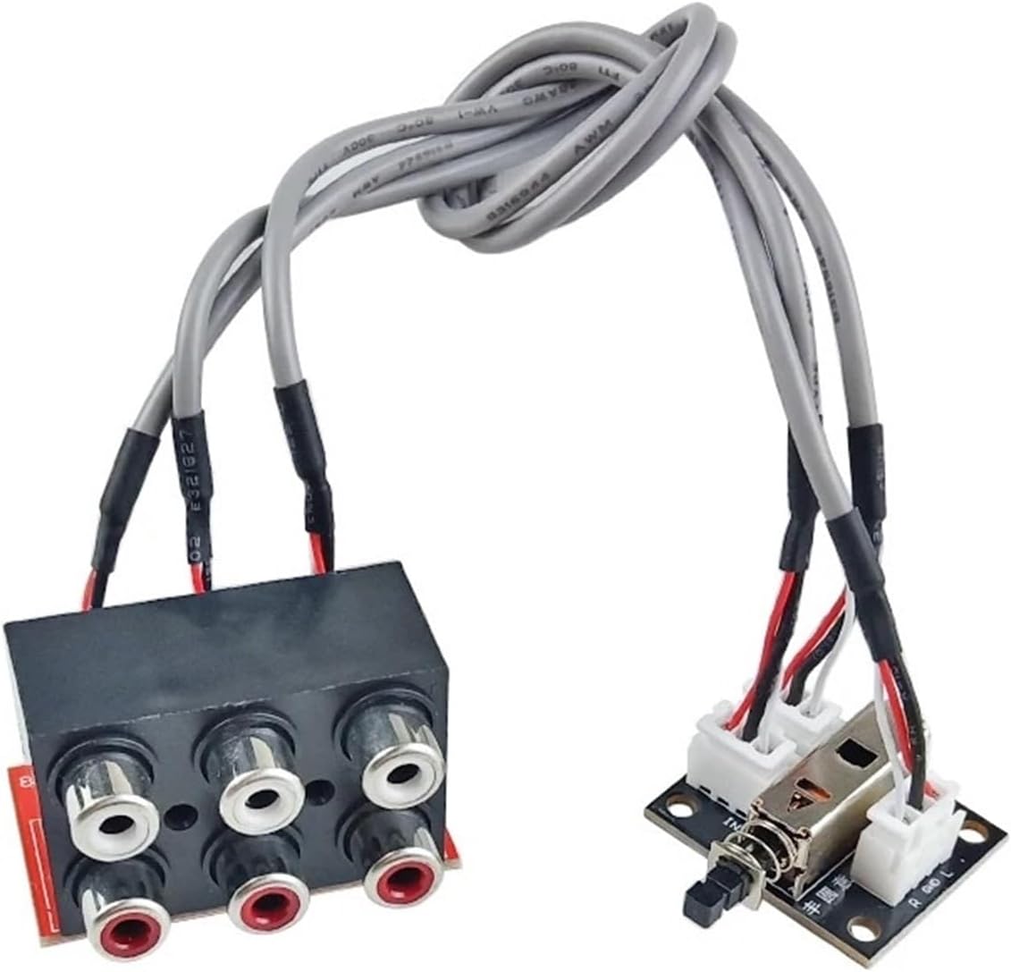 GHXAMP 2-Way Button Type Sound Source Switching Board Signal Input not Common-Ground Mechanical Switch Type (No Power Needed)