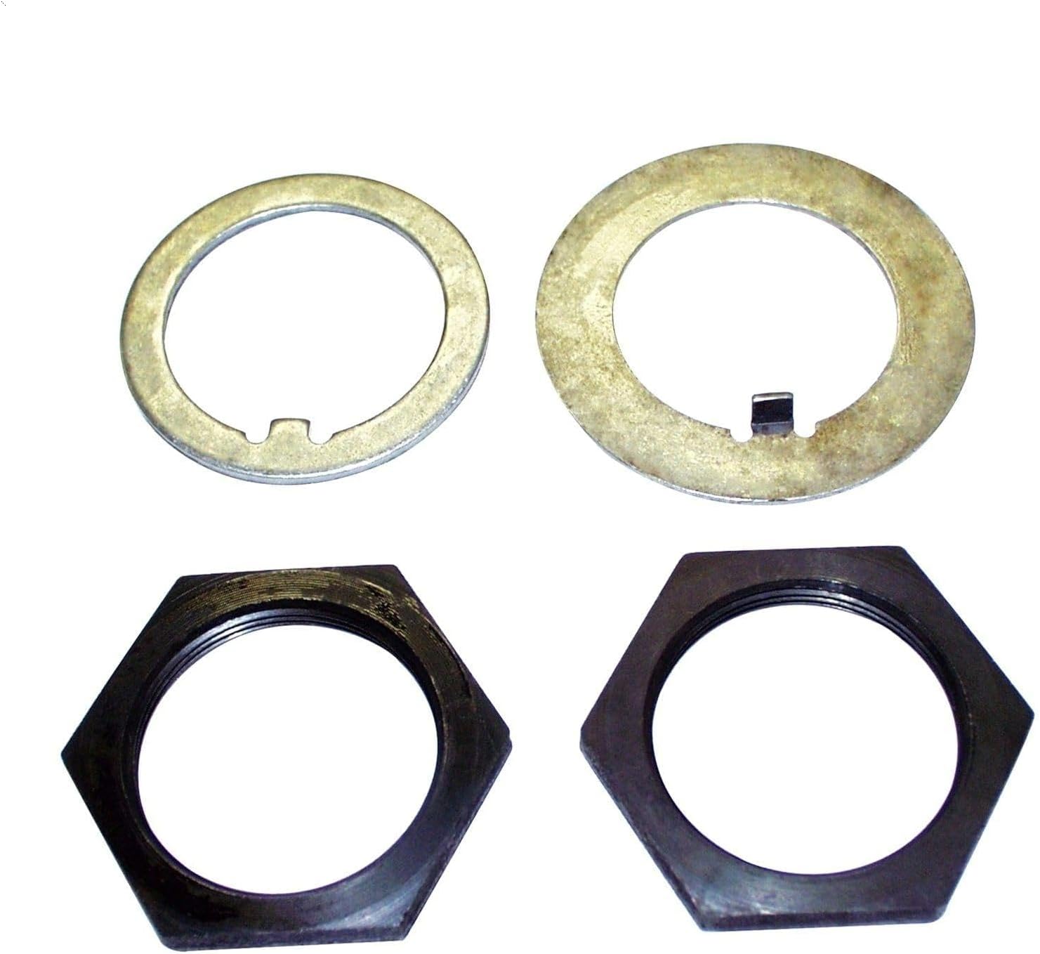 Spindle Nut-Axle and Washer Kit Front for for CJ3 59-66 for CJ5 59-83 for CJ5A 66-68 for CJ6-75 for CJ6A -68 for CJ7 76-86 for Scrambler 81-85 for Willys 46-58 1-Qty