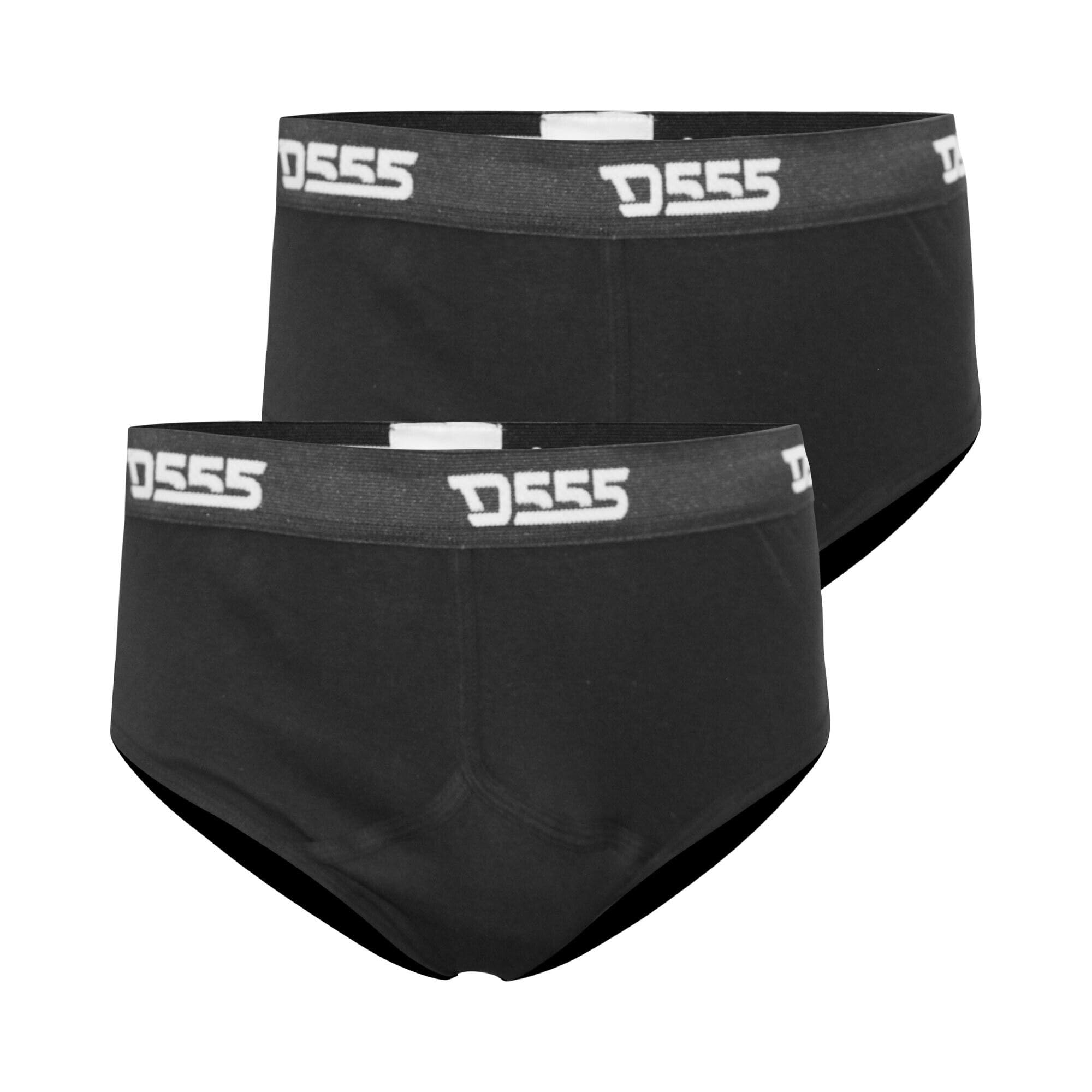 Duke Mens Thompson 2 Pack Y Front Briefs - Black - 6XL
