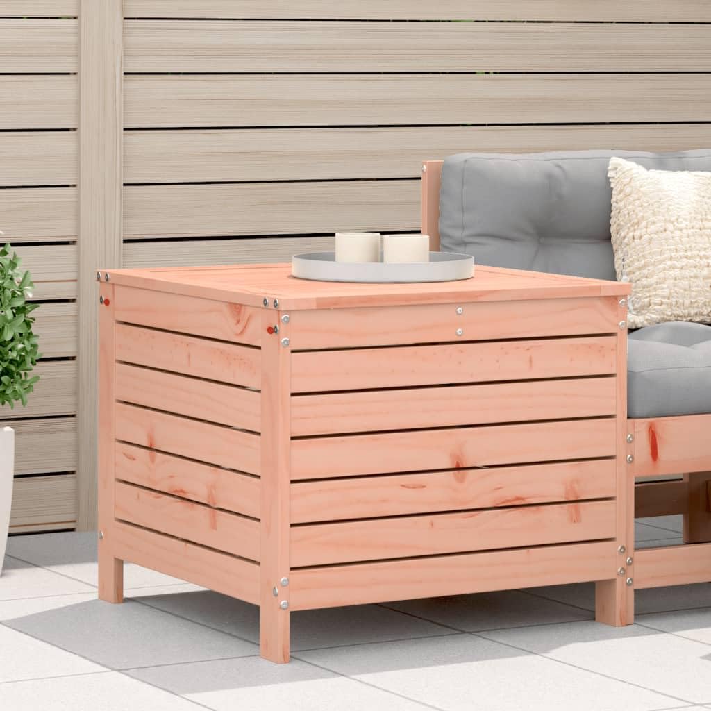SXZenSpace Garden Ottoman Seat Douglas 62x63.5x53.5 cm Solid Wood Modular Patio Stool Side Table Outdoor, Untreated Brown-B for Terrace Balcony Seating