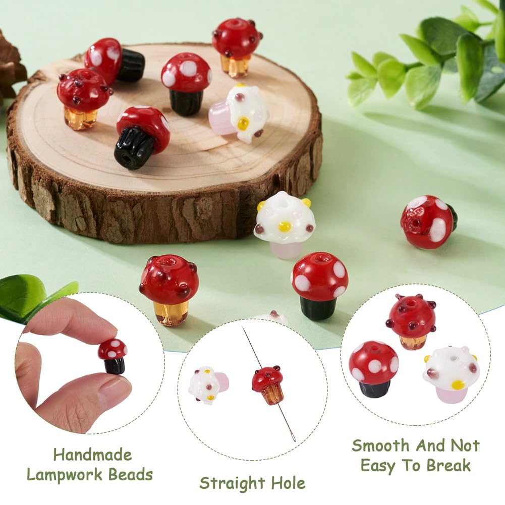 Produktbild von 10 Stück Handgefertigte Lampwork-Perlen - Glastrauben & Fruchtperlen Für Schmuck DIY Basteln