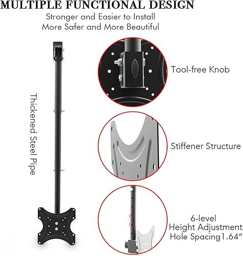 Miniatura 5 de Soporte de techo para TV que se adapta a la mayoría de televisores de pantalla plana LED, LCD OLED de 32 a 55 pulgadas, soporte de pared universal,