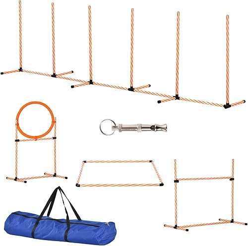PawHut Set de Entrenamiento de Agilidad para Perros de 4 Piezas Juego de Agilida