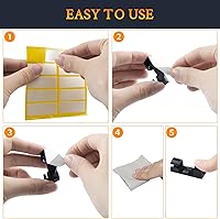 Vista 5 de SOULWIT 50 clips autoadhesivos para organizar cables, organizadores de cables, clips de cable adhesivos para TV, PC, laptop, cable Ethernet, Negro
