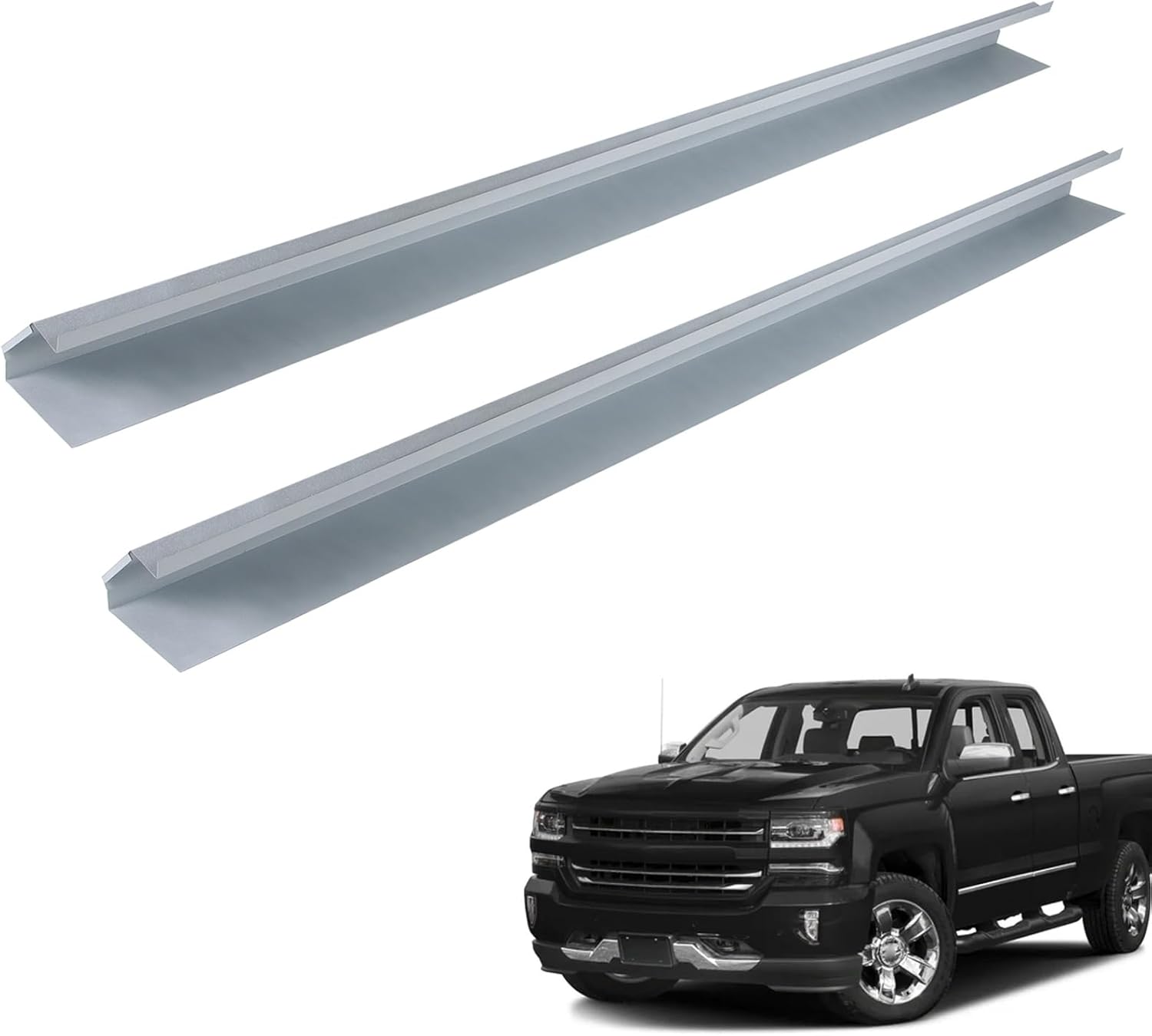 2PCS Extended Cab Rocker Panels Compatible with 2014-2016 Sierra Silverado 1500 2500 HD 3500 HD, Driver & Passenger Side E-Coated Rocker Panel