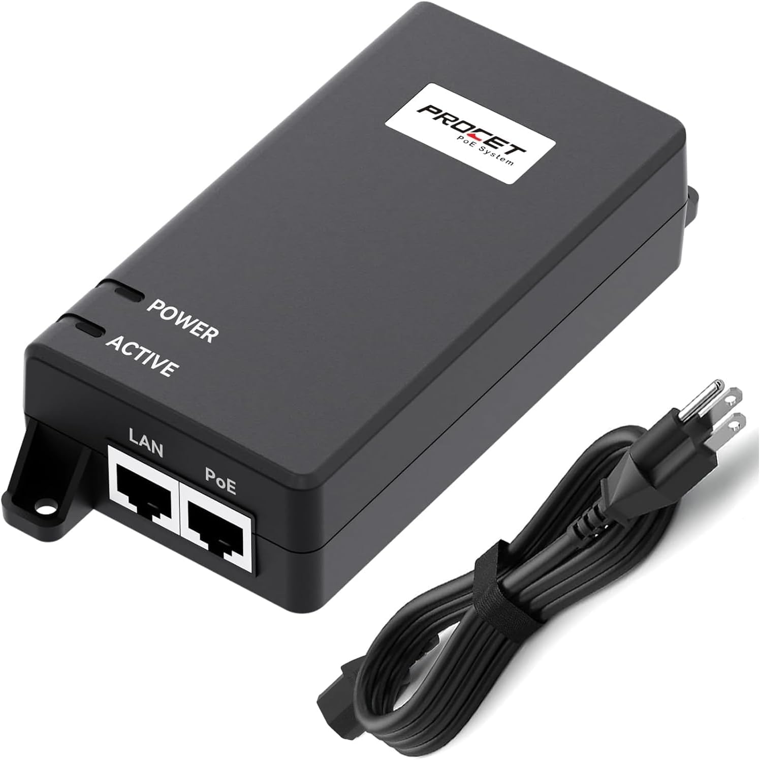 PROCET 10 Gigabit PoE Injector up to 60W PoE++, IEEE802.3af/at Standard Compliance for High Power PTZ Camera, CCTV Camera, eero/UniFi Wireless AP, Information Kiosks, POS, Base Station