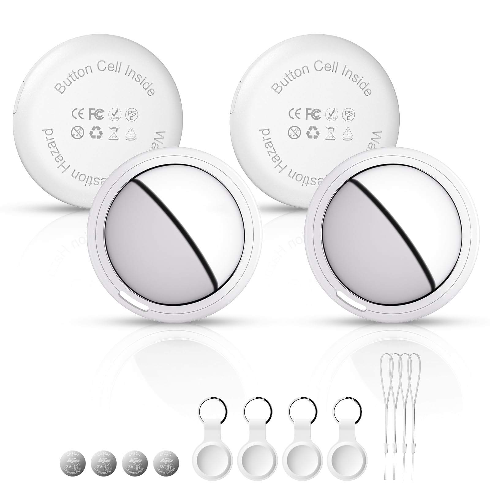 Bnlei Smart Air Tracker Tag kompatibel mit Apple Wo ist? (nur iOS), Inklusive Ersatzbatterie, Bluetooth Tracker Tag Key Finder für Schlüssel, Fahrrad, Wallet, Koffer, Reisepässe (Weiß, 2-Pack)