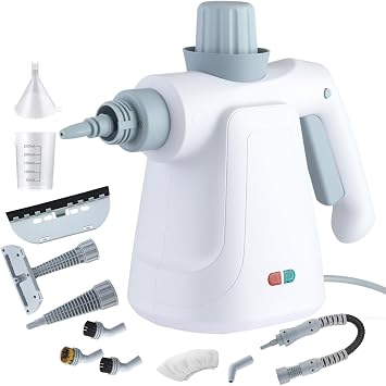 Pressurized Steam Cleaner, Handheld Multi-Surface Steamer with 11 Accessories & Steam Lock, 350ml Tank for Home, Car, Kitchen, Bathroom, Windows Chemical-Free Deep Cleaning