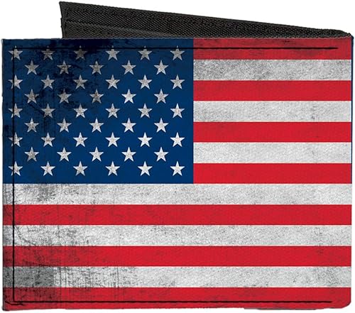 Miniatura 2 de Buckle-Down Billetera plegable de lona estándar para hombre Estados Unidos, 4.0 "x 3.5