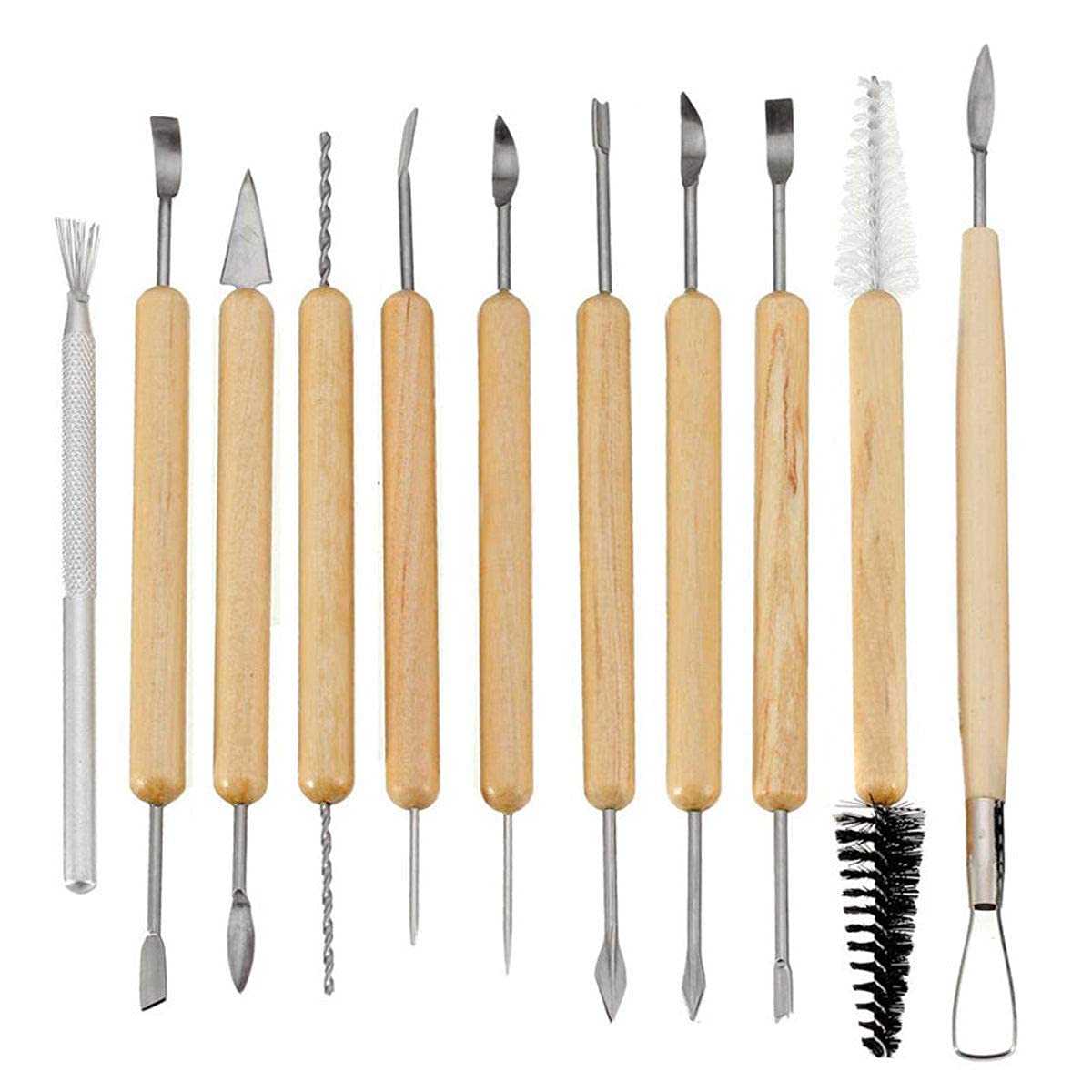Prescent Pottery Tool Kit - 11-Piece 21-Tool Beginner's Clay Sculpting Set - Great Gift or Halloween Pumpkin Jack-o-Lantern Carving Tools-image-10