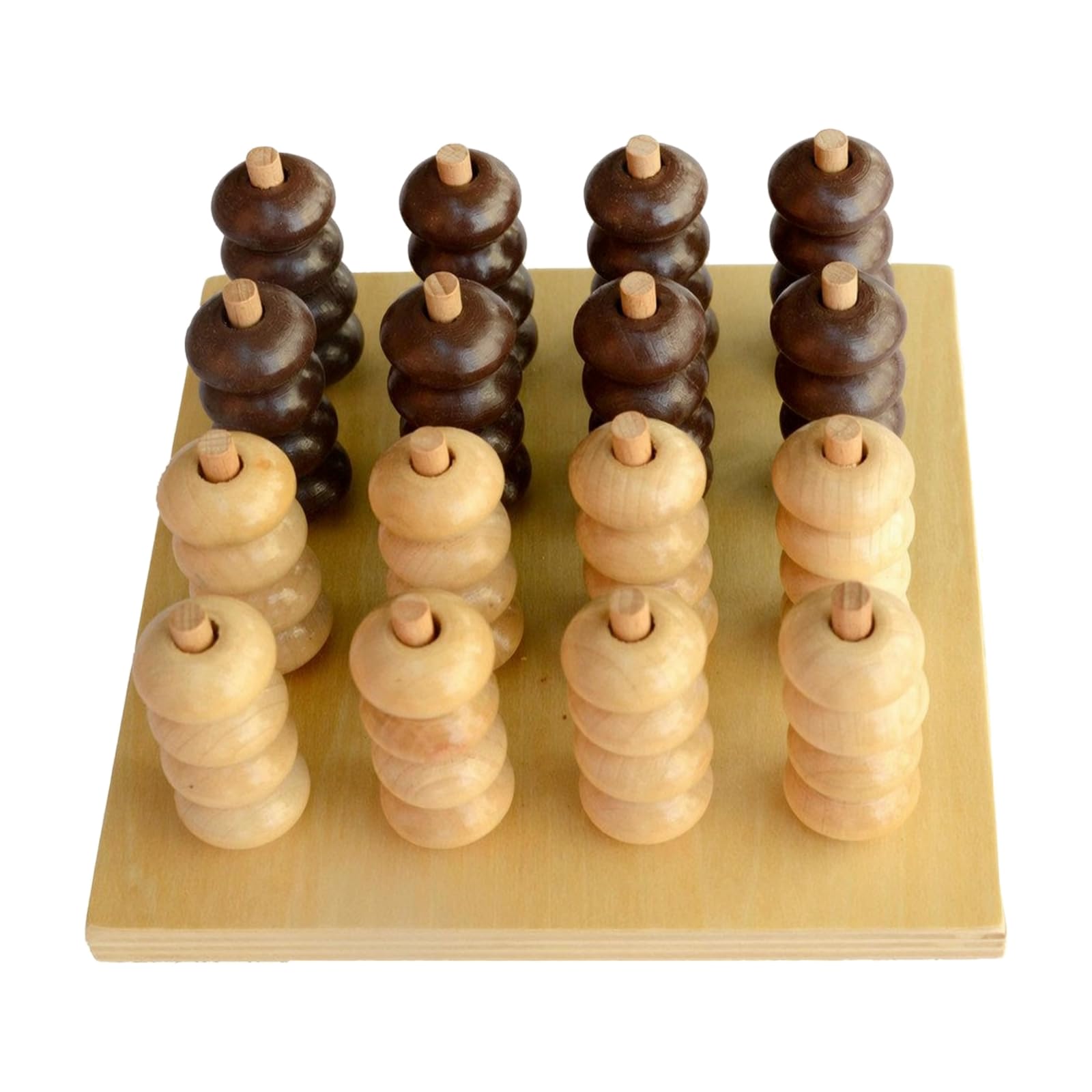 kowaku Gioco di Allineamento Tridimensionale in Legno di Logica Gioco con Pioli e Pezzi a Forma Anello senza Schermo per Bambini in Età Prescolare