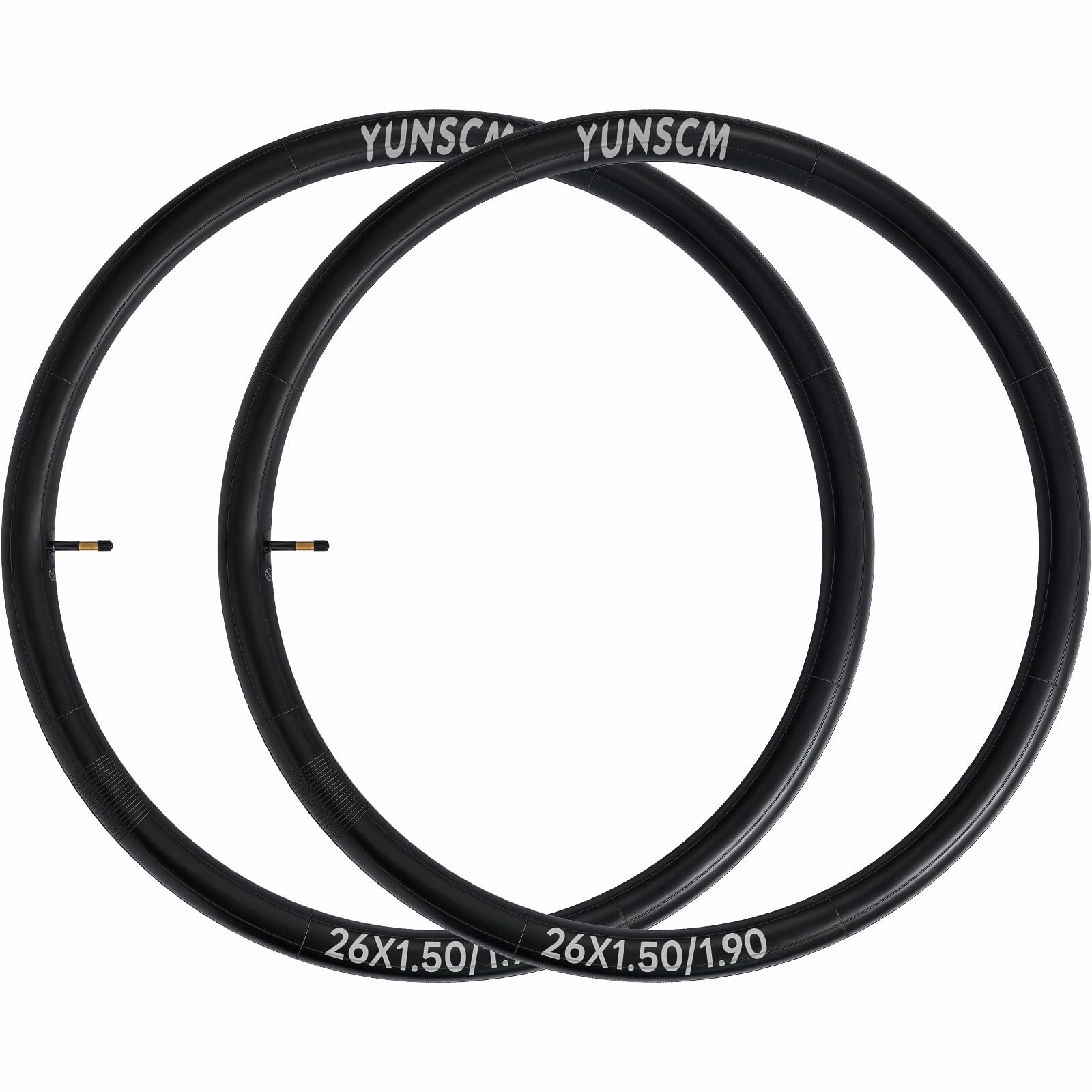 YUNSCM 2-PCS Heavy Duty 26x1.50/1.90 AV48MM Bike Tire Tubes 38/48-559 Schrader Valve 26