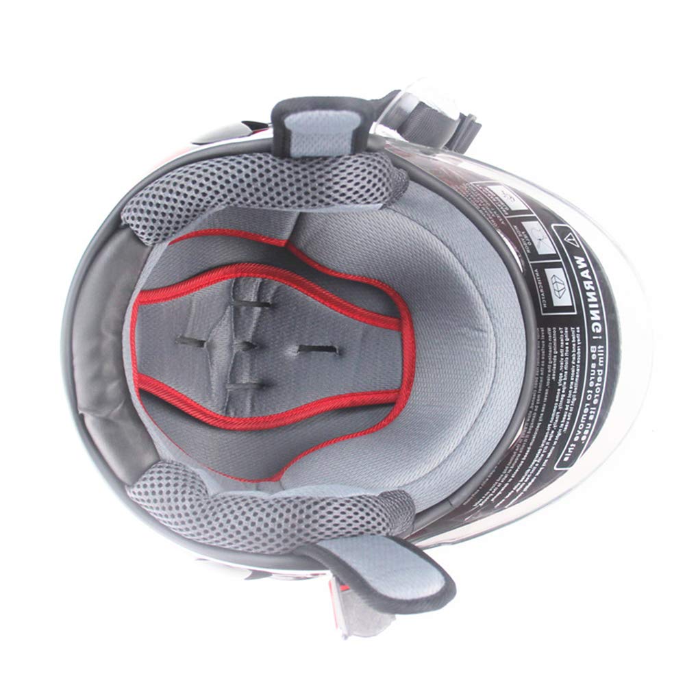 Casco de motocross para niños, casco de motocicleta para niños, niños y niñas, bicicleta, scooter, deportes al aire libre, visor de sol, regalo, por 3-10 años, 48 ​​~ 52 cm, brillante web,Rojo