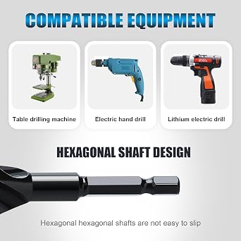6PCS Auger Drill Bit Hex Shank 18 Long (1/4,3/8,1/2,5/8,3/4 7/8) | Tri Flute Wood Drill Bit for Soft and Hard Wood,Plastic,Drywall and Composite Materials