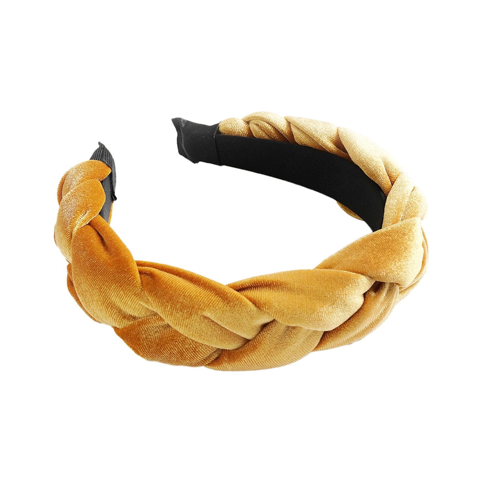 Set 3 Fasce Per Capelli Intrecciate Antiscivolo Larghe - Nero, Marrone, Beige - Elastico Vintage Per Donne E Ragazze - 4
