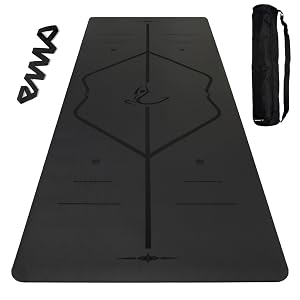 PULANTIYU Essentials Yoga Mat Fitness Exercise Mat with Easy-Cinch Yoga Mat Carrier Strap and Yoga Bag Non Slip