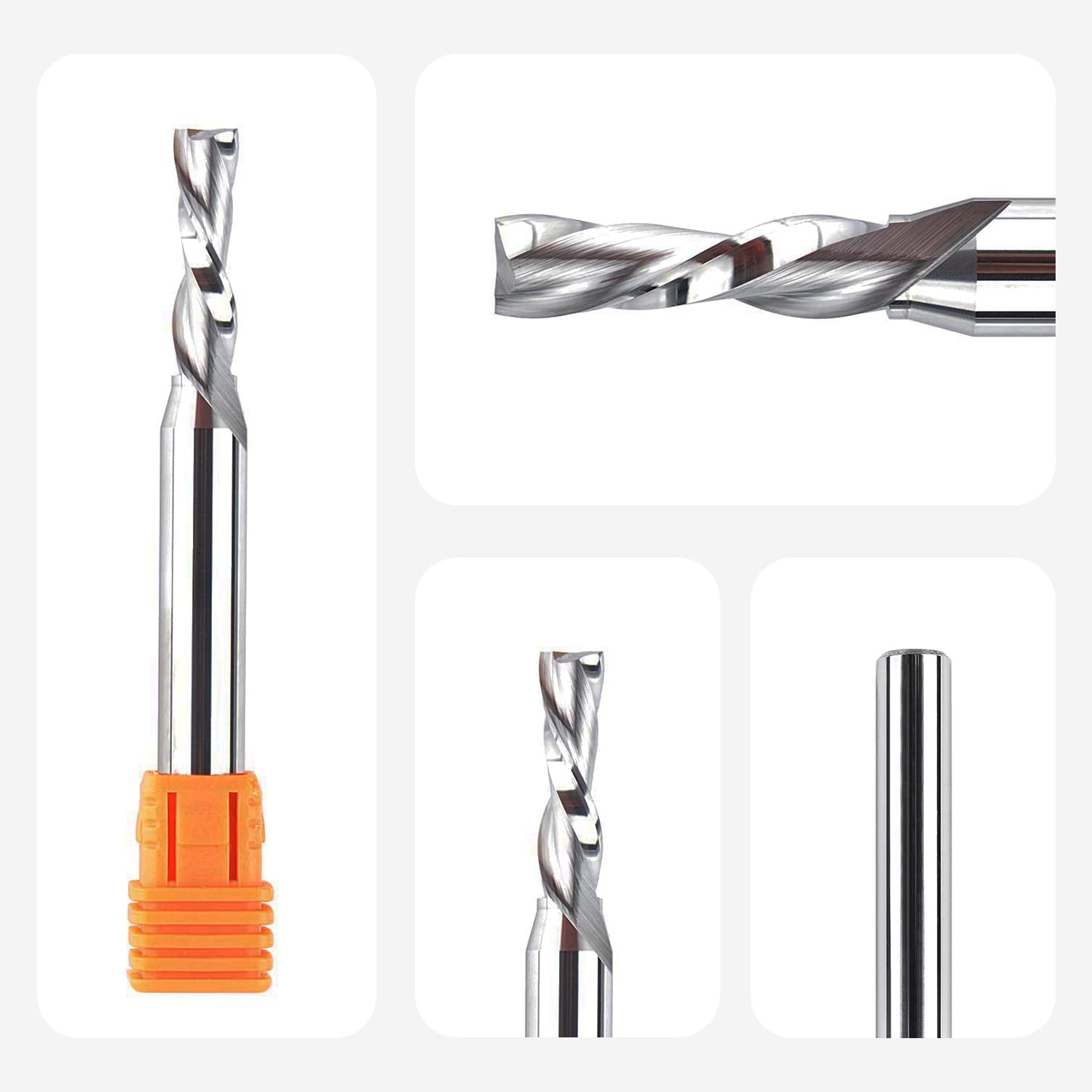 SpeTool Spiralfräser 8mm Schaft Downcut 6mm Schnittdurchmesser CNC Fräser für Oberfräse Holzfräser 24mm Schnittlänge Router Bit Nutfräser VHM Schaftfräser Spiralnutfräser 2 Flöten Langlochfräser Holz