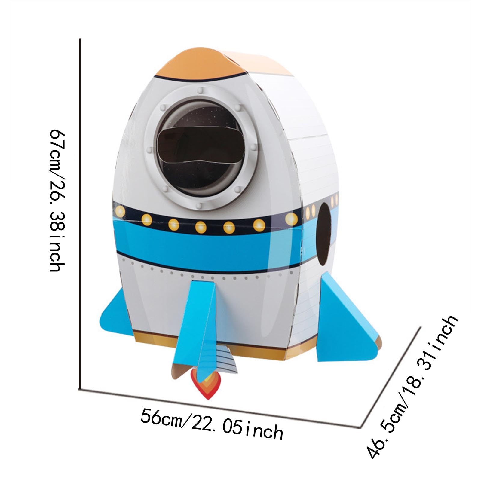 Vaisseau Spatial en Carton pour Enfants, Ensemble de Costumes et Fond Photo, Fusée