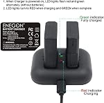 EN-EL14/EN-EL14a ENEGON Replacement Battery 1500mAh(2-Pack) and Rapid Charger kit for Nikon D3100,D3200,D3300,D3400, D3500, D5100, D5200, D5300, D5500, CoolpixP7000,P7100,P7700,P7800 DSLR