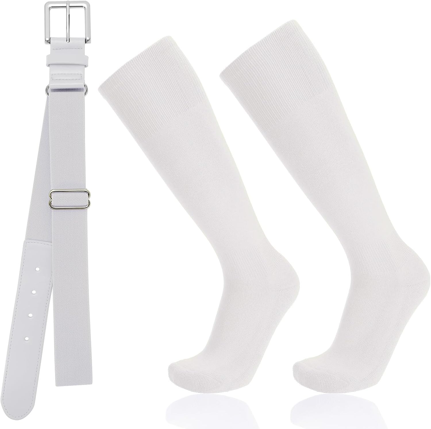 Baseball Socks and Belt Combo for Youth Adult - Softball Socks and Belt for Boys and Girls