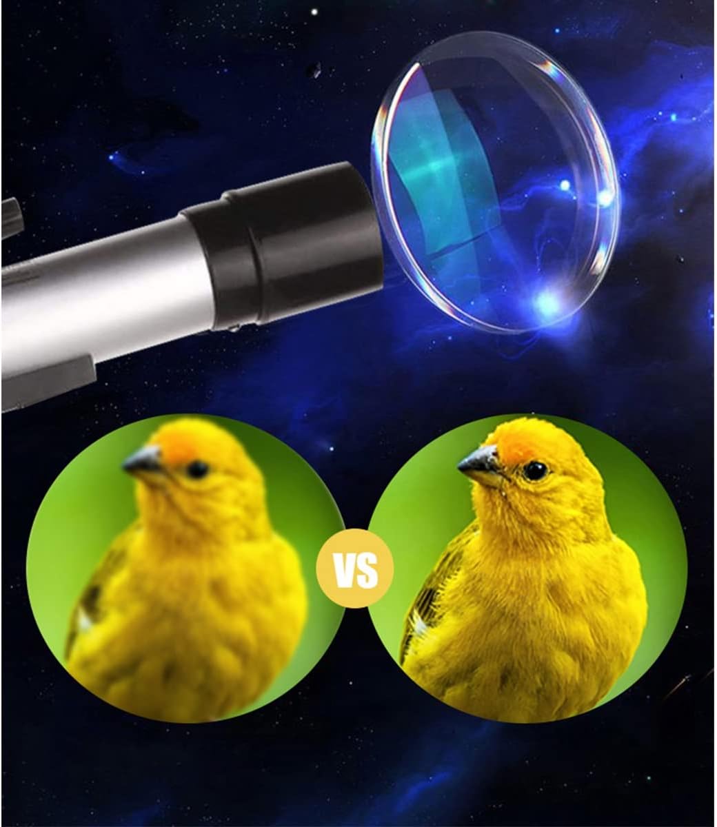 Telescope Introductory Astronomical Telescope with Finder Mirror Birthday Gift for Suitable for Adult Beginners (Color : White, Size : One Size)