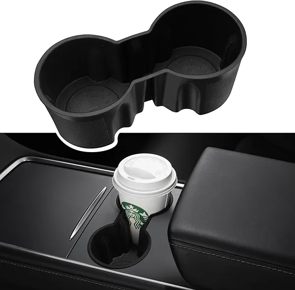 Motrobe Tesla Model Y 2021-2024 Model 3 2021-2023 Center Console Cup Holder Insert Tesla Center Console Interior Accessories (Not Fit Model Y Juniper 2025 2026 Model 3 Highland 2024 2025)