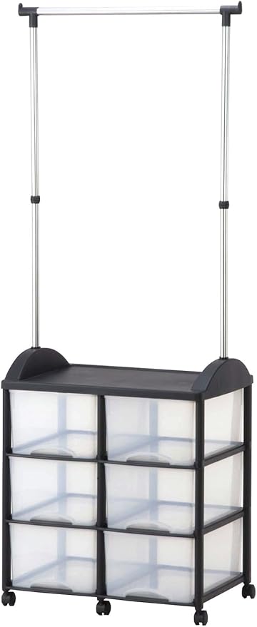 Amazon 和泉化成 ハンガー付きチェスト ハンガーボックス6w型キャスター付 ブラック 3939bk ハンガーラック オンライン通販