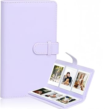108 Pockets Mini Album Compatible with Fujifilm Instax Mini film, Suitable for Instax Mini 13/12/11/40/Evo/41/Link 3/Liplay, 2x3 in Photo Album Book for Polaroid Snap for Canon Ivy 2 Lilac Purple