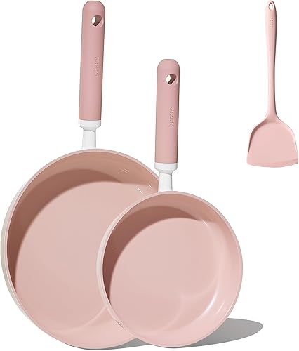 CAROTE Sartenes antiadherentes de cerámica de 8 y 10 pulgadas, sartén antiadherente para tortillas, saludable y libre de PFOAPFAS, compatible con