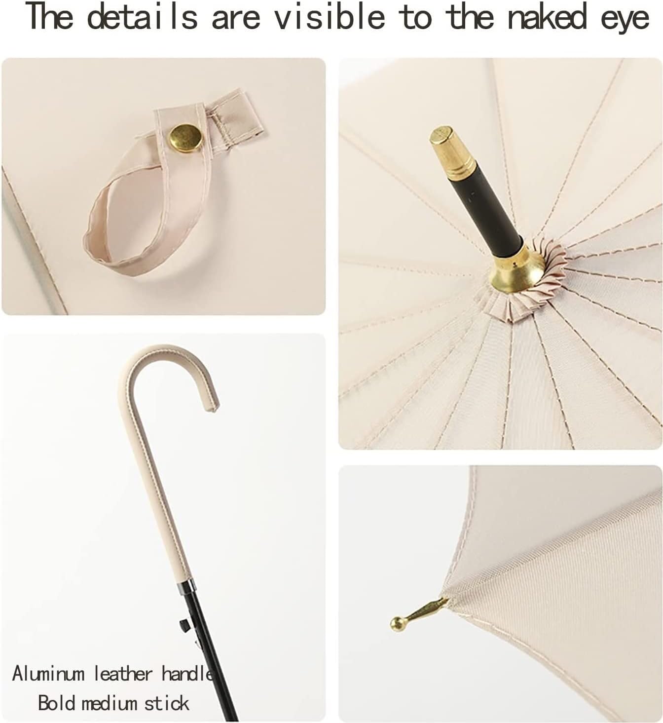 Portable Umbrella for Travel Windproof Umbrella 16-Bone Semi-Auto Straight Umbrella Lightweight, Waterproof Golf Unisex Umbrella Pure Color Umbrella Outdoor(E)
