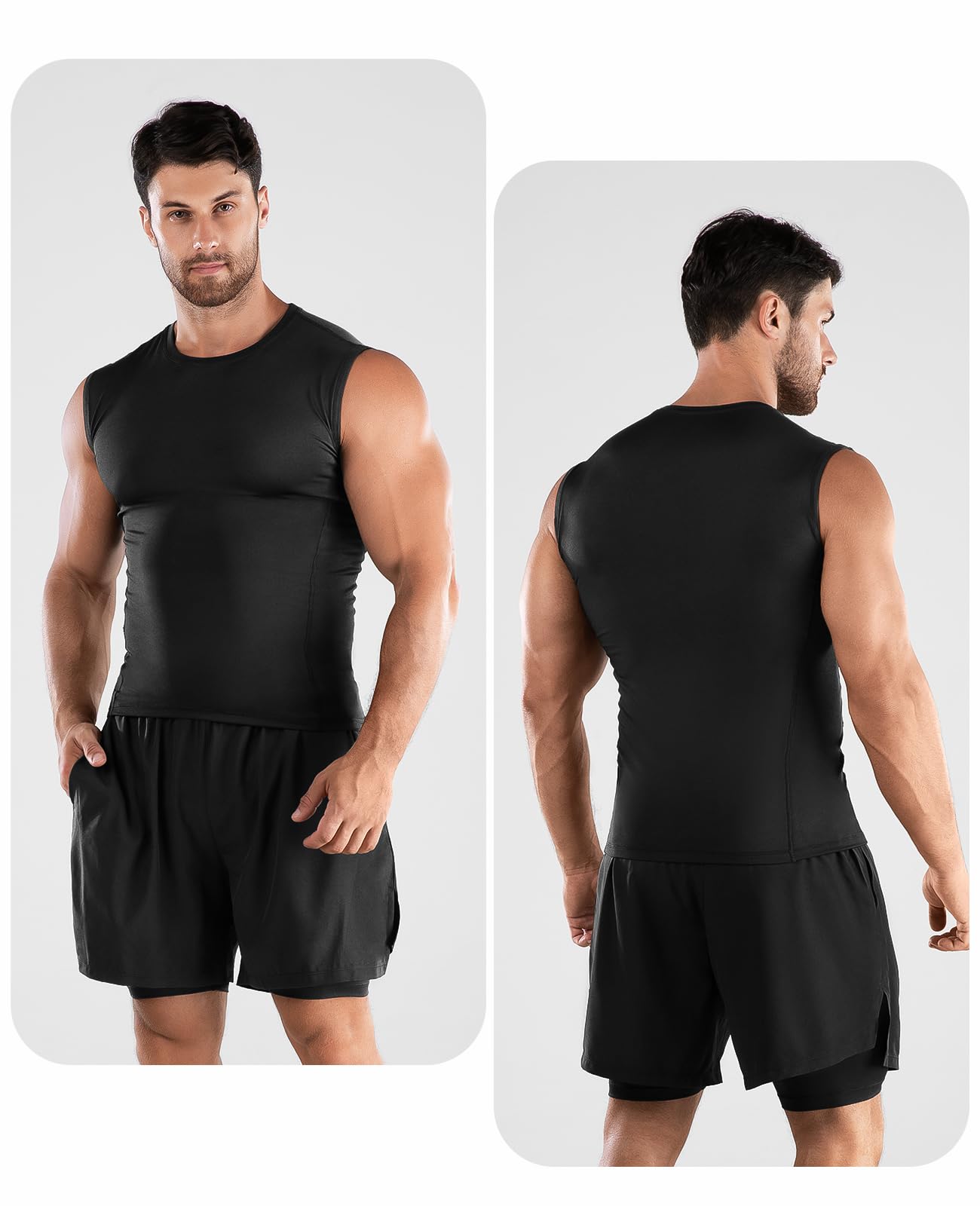 Niksa T-shirt de compression pour homme - Débardeur de sport sans manches - T-shirt fonctionnel de course