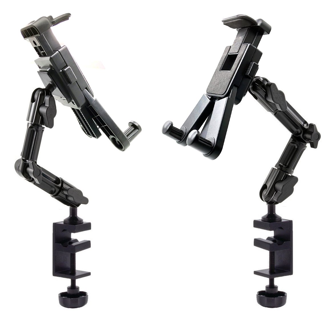 ChargerCity Heavy Duty Aluminum Alloy Pole/Bar Mic Microphone cymbal Stand Tablet Smartphone Holder Zoom Meeting Clamp Mount for All iPad Tablets & iPhone Pro Max Plus (All Generations)