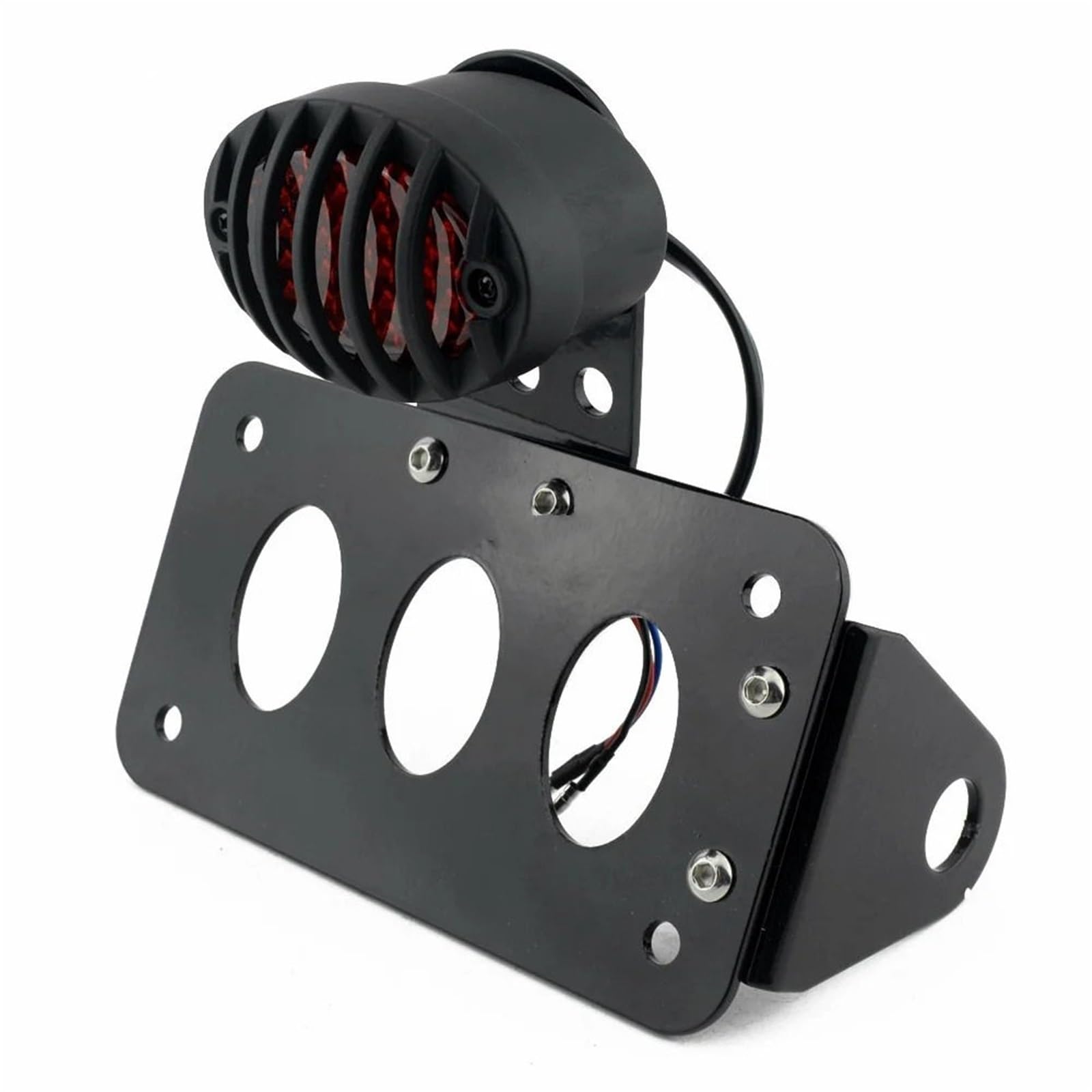Tablica rejestracyjna motocykla Motocyklowy aluminiowy uchwyt na tablicę rejestracyjną z boku, LED, czerwone światło tylne, pasuje do Harley Bobber(Type 1)
