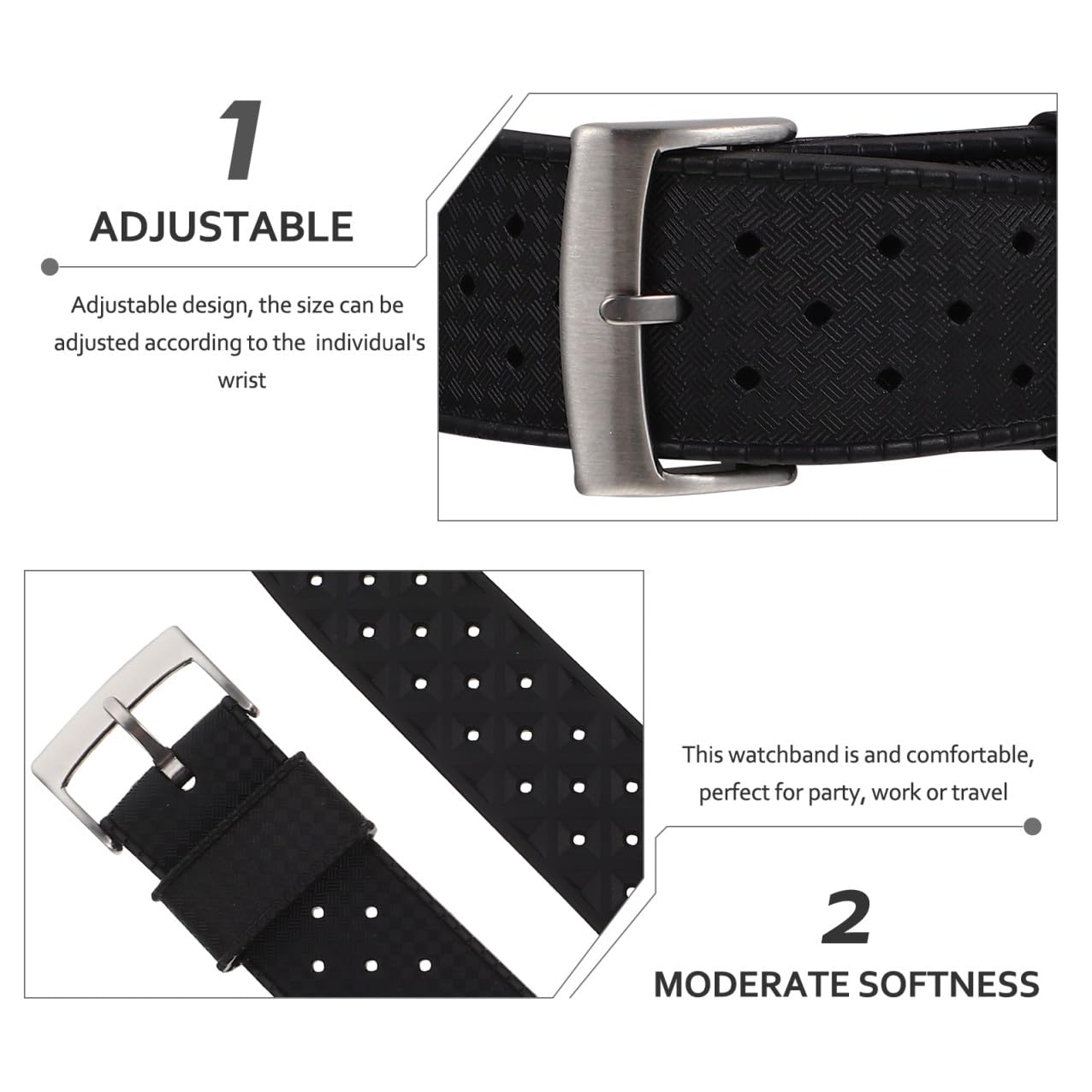 GALPADA 3 Pièces Bracelet En Silicone Respirant Décor De Sport Décor D'Été Montre D'Exercice Bracelet De Montre En Silicone Relojes Inteligentes Para Mujer Reloj Deportivo Para Mujer