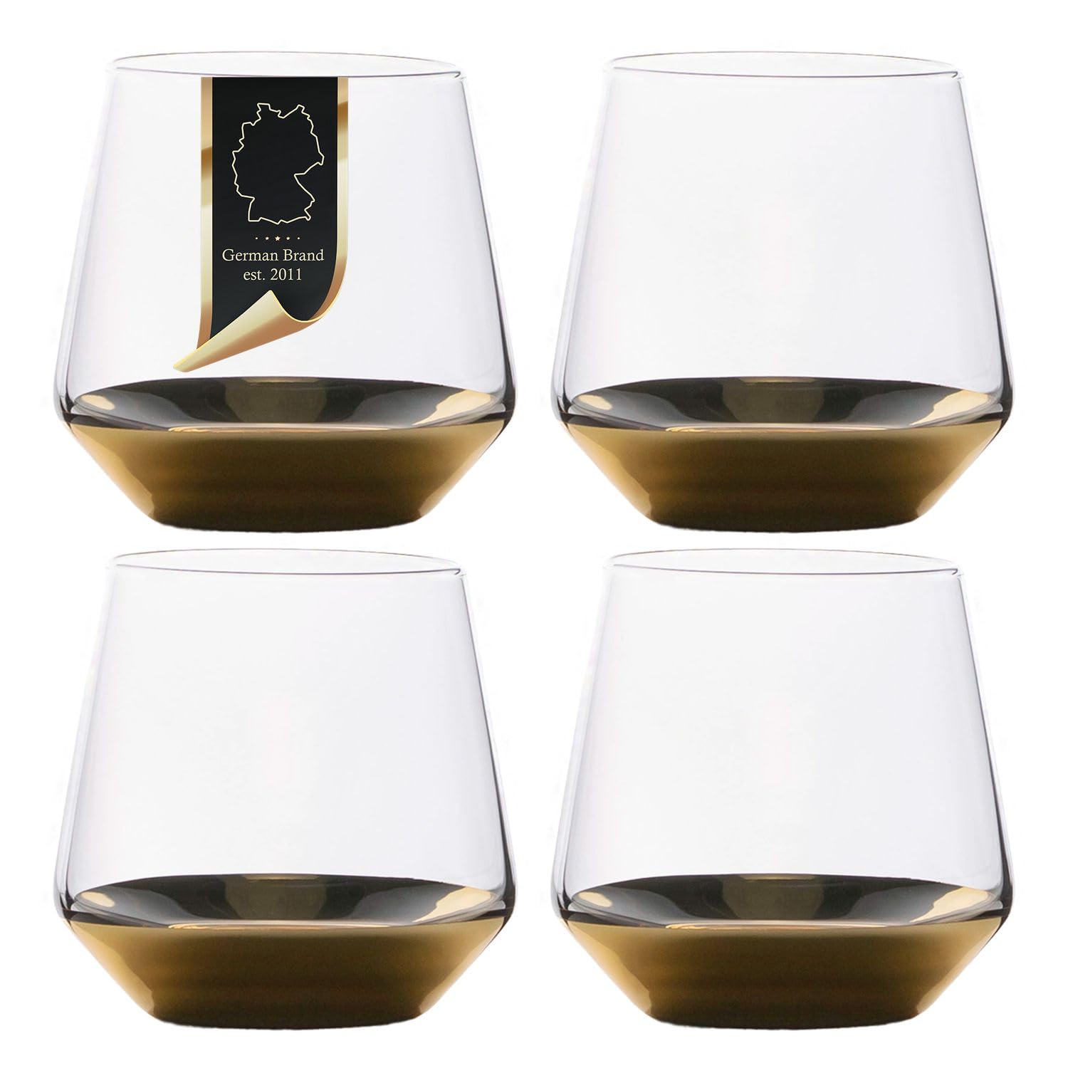 Vaso de cristal para agua y zumo de 350 ml resistente a impactos juego de 4 unidades