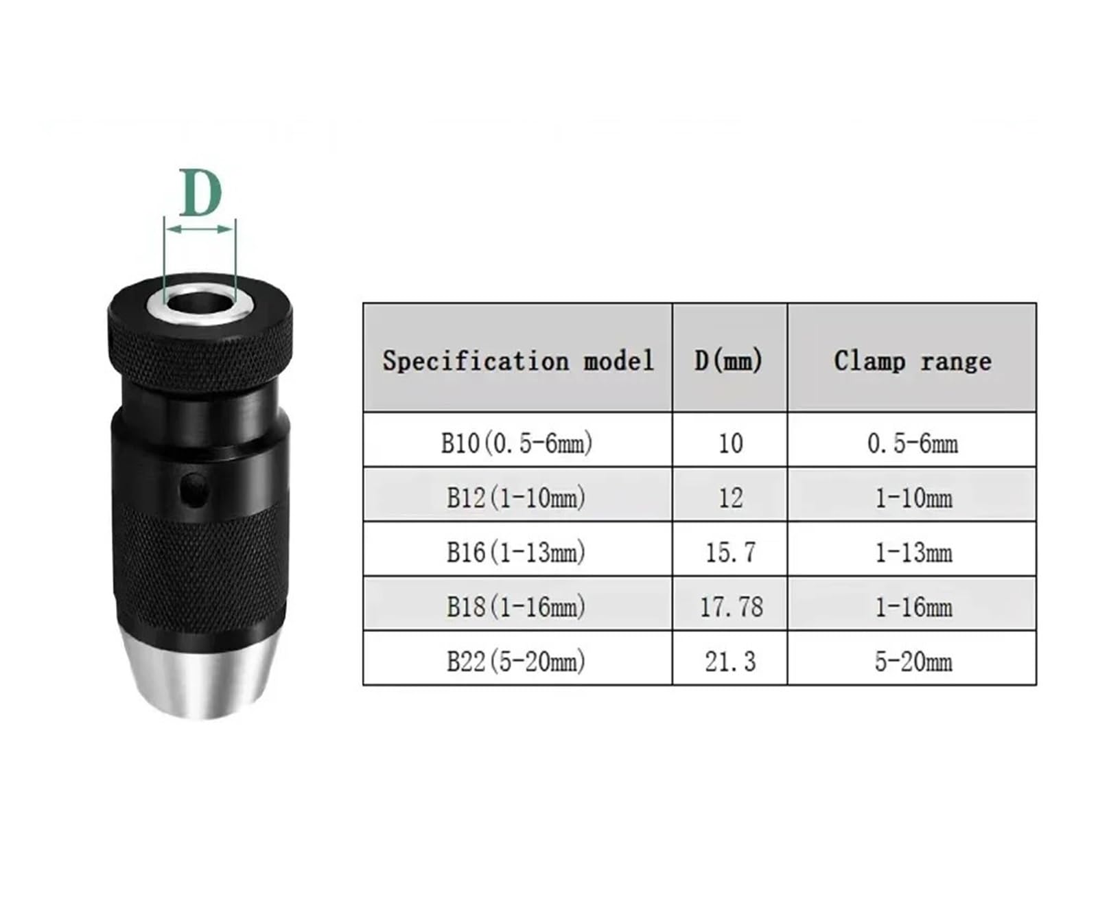 Selbstspannender Bohrfutter-Multikegel-Adapter(MTA2-B10(0.5-6mm))