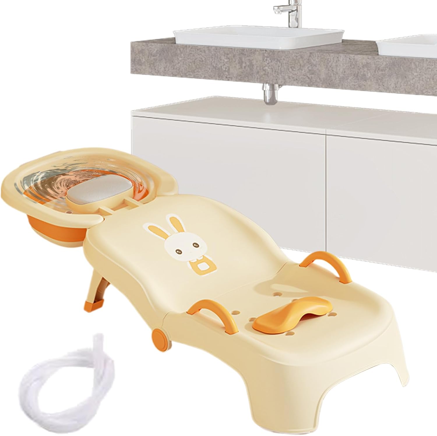 折りたたみ ベビーシャンプーチェア | 折りたたみ式子供ヘアリンスサロンチェア - リクライニングシート調整可能 ベビー幼児用 0-