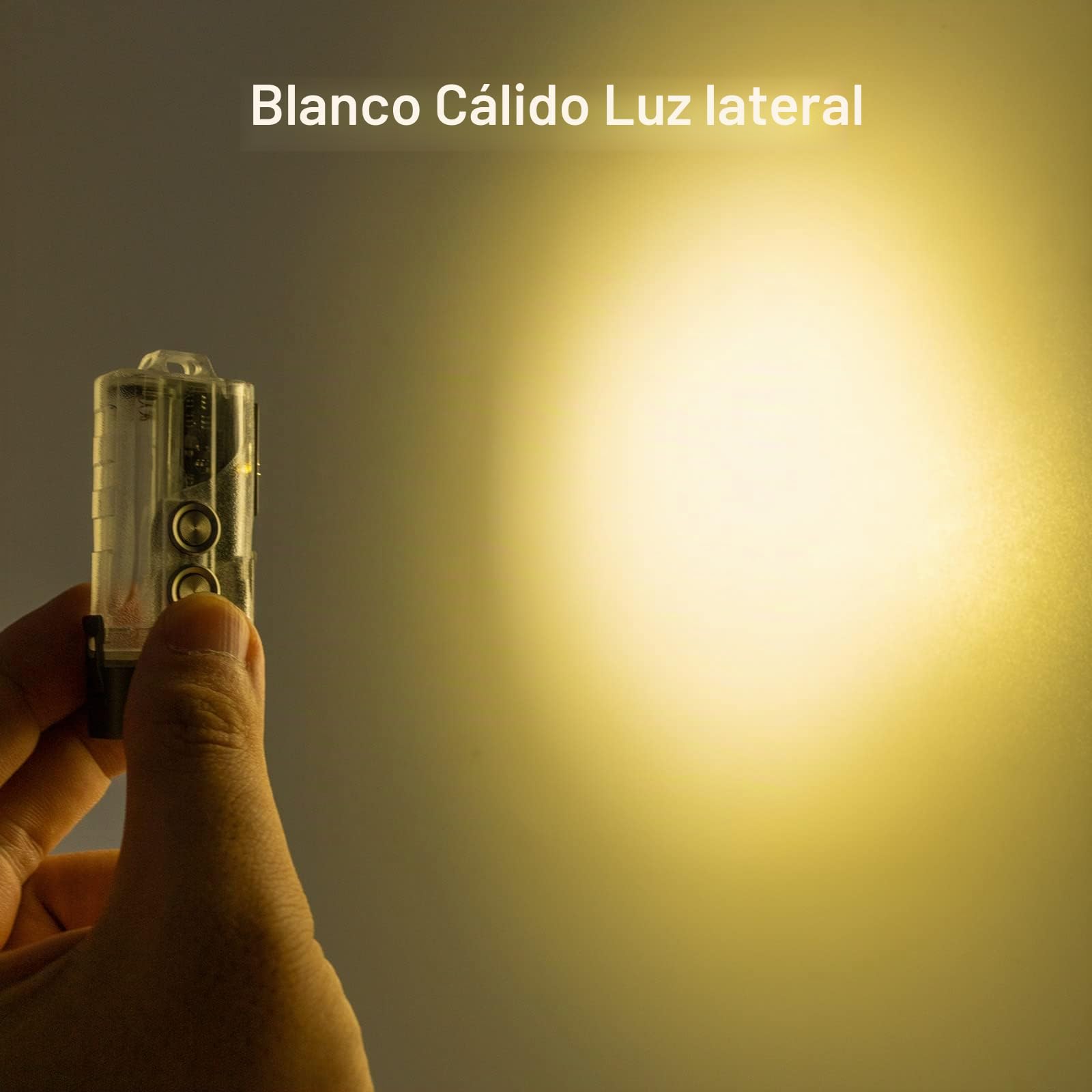 RovyVon Angel Eyes E8 - Llavero de linterna recargable de alto lúmenes, linternas de doble potencia con luz blanca, roja y azul, modo de bloqueo, linterna de bolsillo USB C de 700 lúmenes,