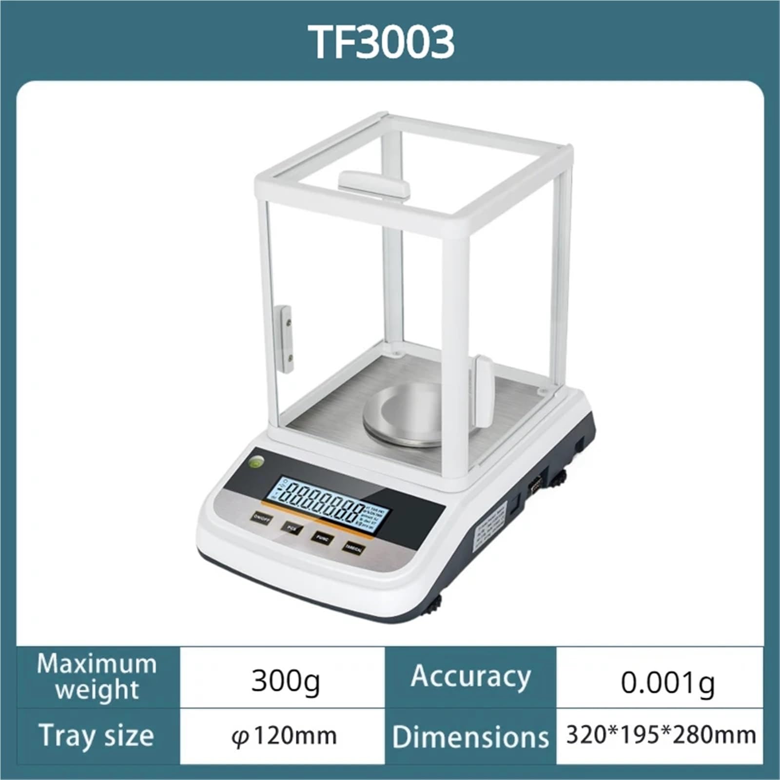 Bilance digitali da laboratorio, Bilancia di precisione for gioielli, bilancia digitale, bilancia analitica di precisione da laboratorio, bilancia da 200 g/300 g, 0,001 g(TF3003 300g 0.001g)