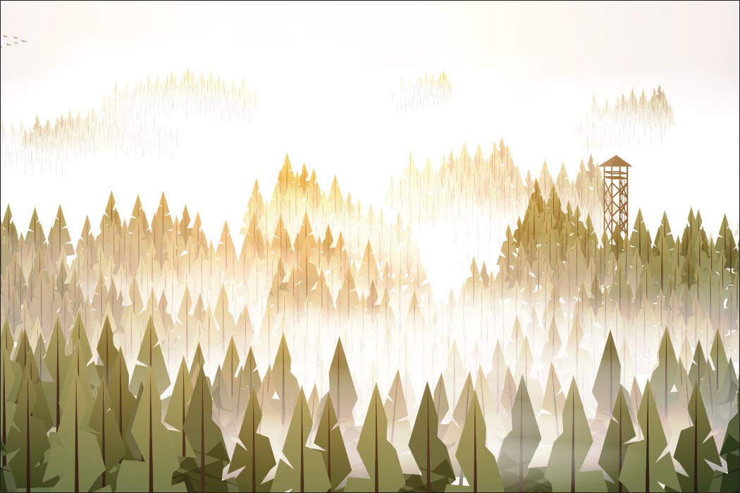 Muralo - Papel Pintado Fotográfico De Bosque En Seda