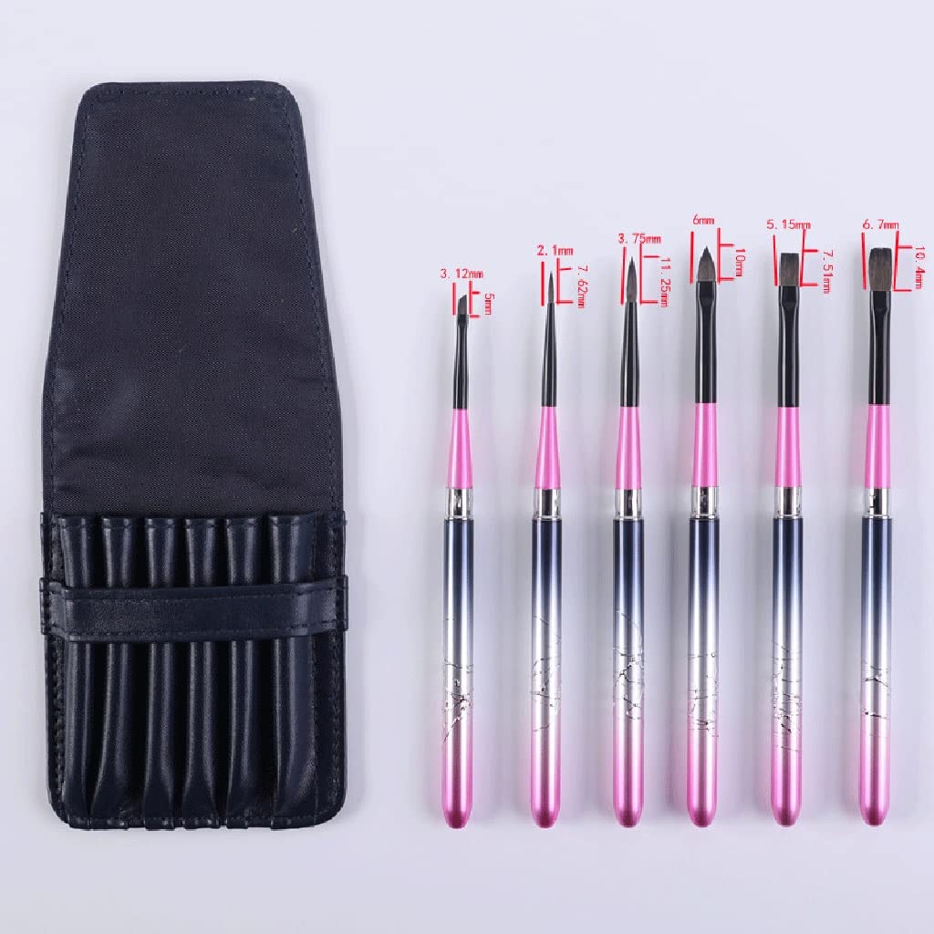 Ensemble de 6 pinceaux à Poils en Nylon et Manche en Laiton, Outils de Peinture à l'aquarelle Portables