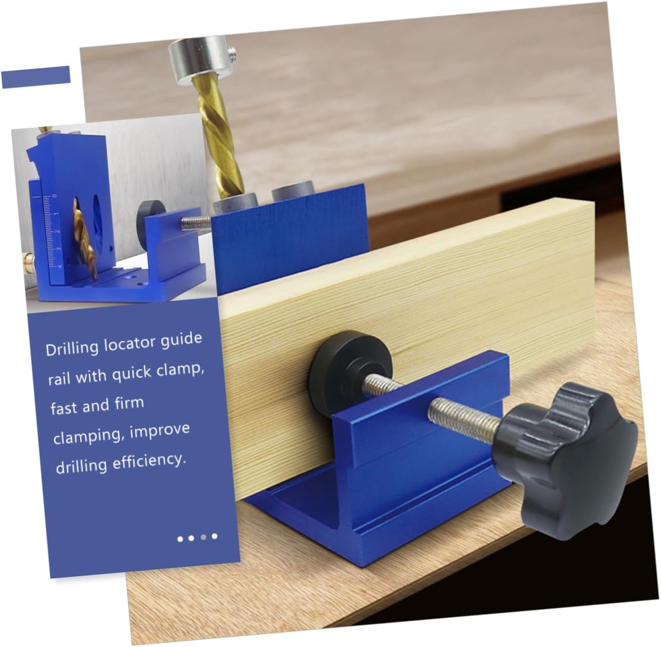 Pocket Hole Jig Kit Portable for Woodworking Adjustable 15-Degree Angle Carpentry Tools and Accessories Set Random Color