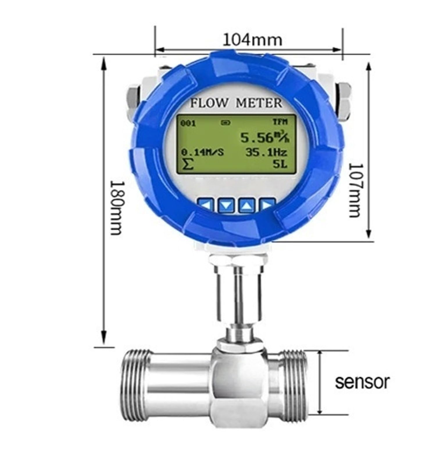 Medidor de Flujo Industrial DN4-DN100 Medidor de Flujo de Agua Sensor Digital