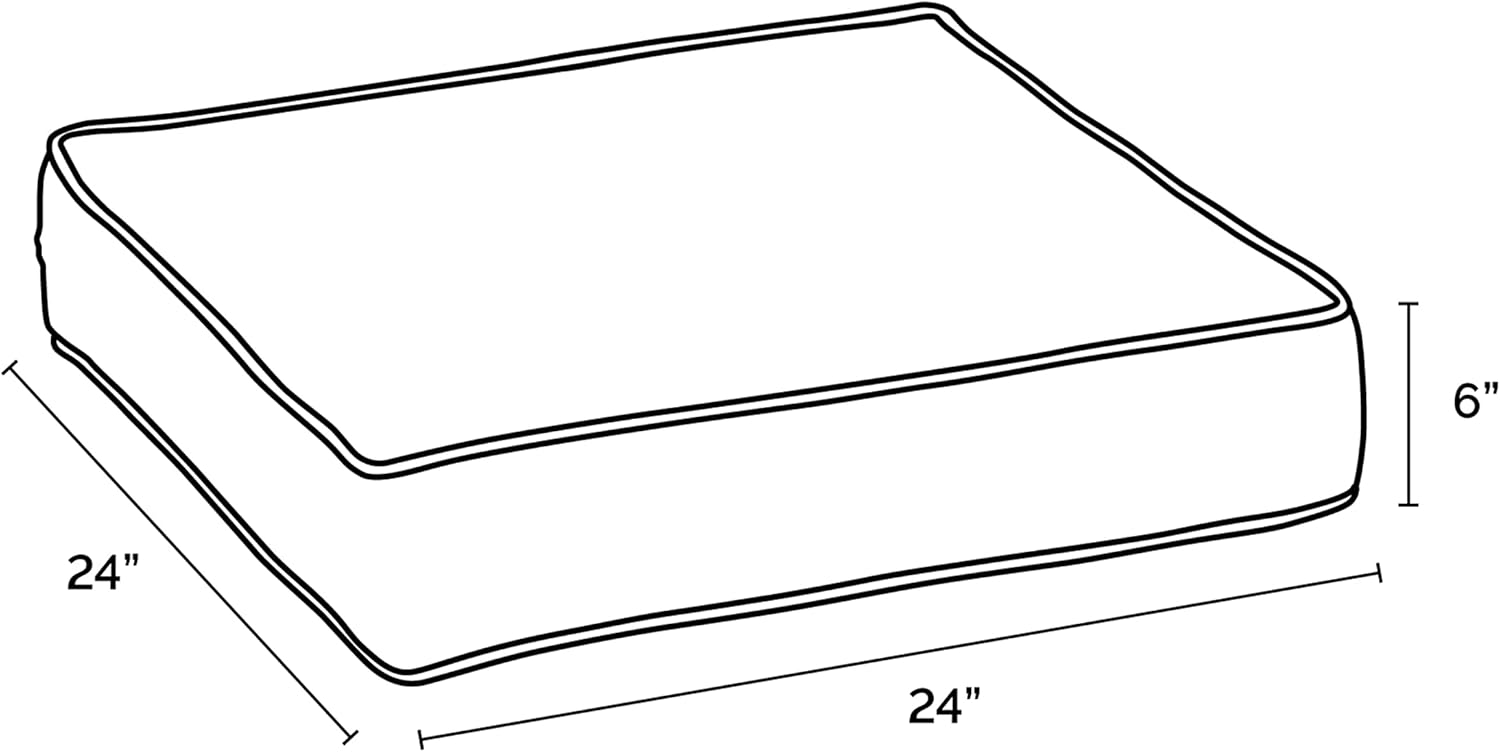 Arden Selections ProFoam Performance Outdoor Deep Seat Cushion Cover 24 x 24, Slate Grey