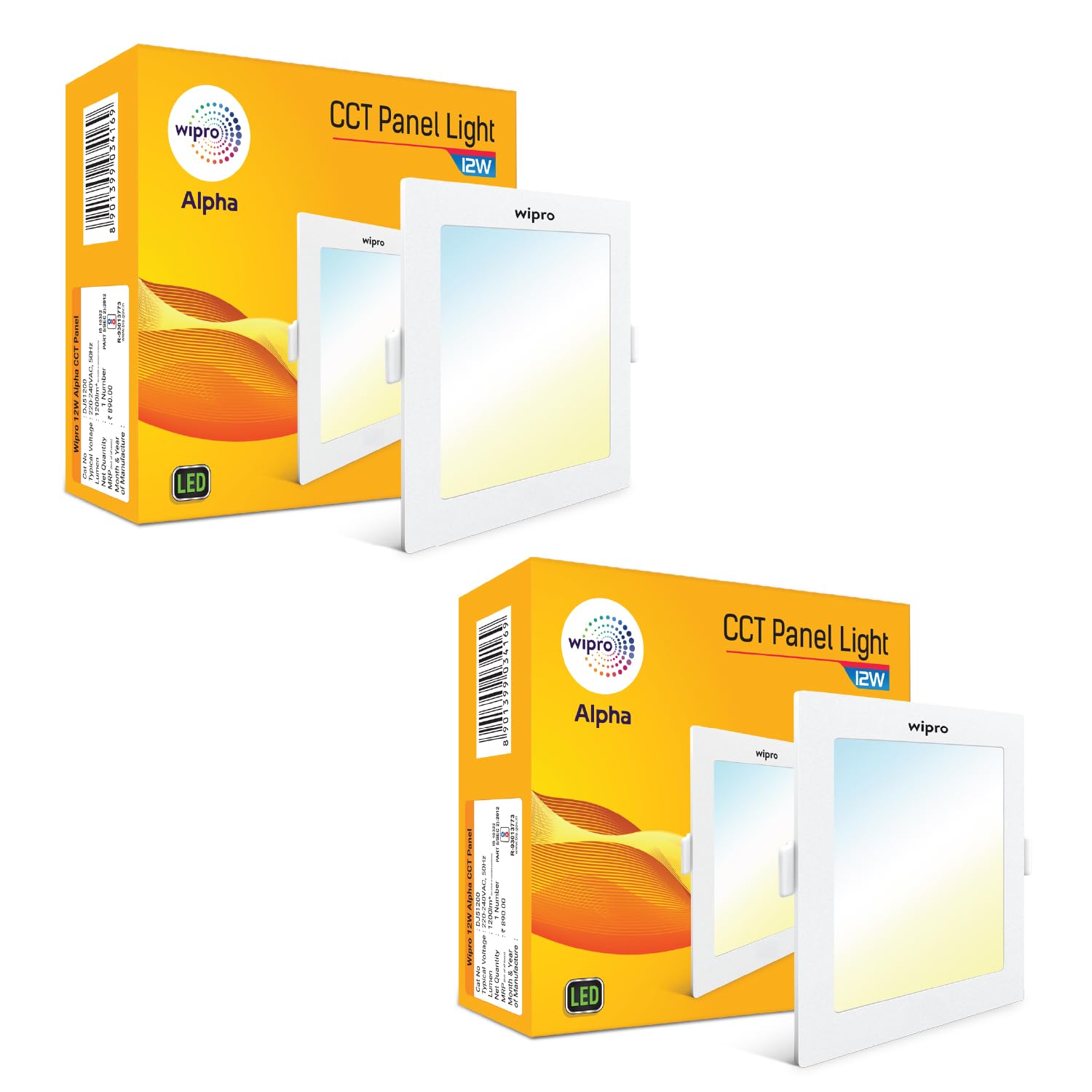 Wipro 12w Square LED Alpha Panel | 3 in 1 (Colour Changing)(Cool Day White/Neutral White/Warm White) | Recessed Down Light for False Ceiling | Cutout - 125mm | Pack of 2-picture-16