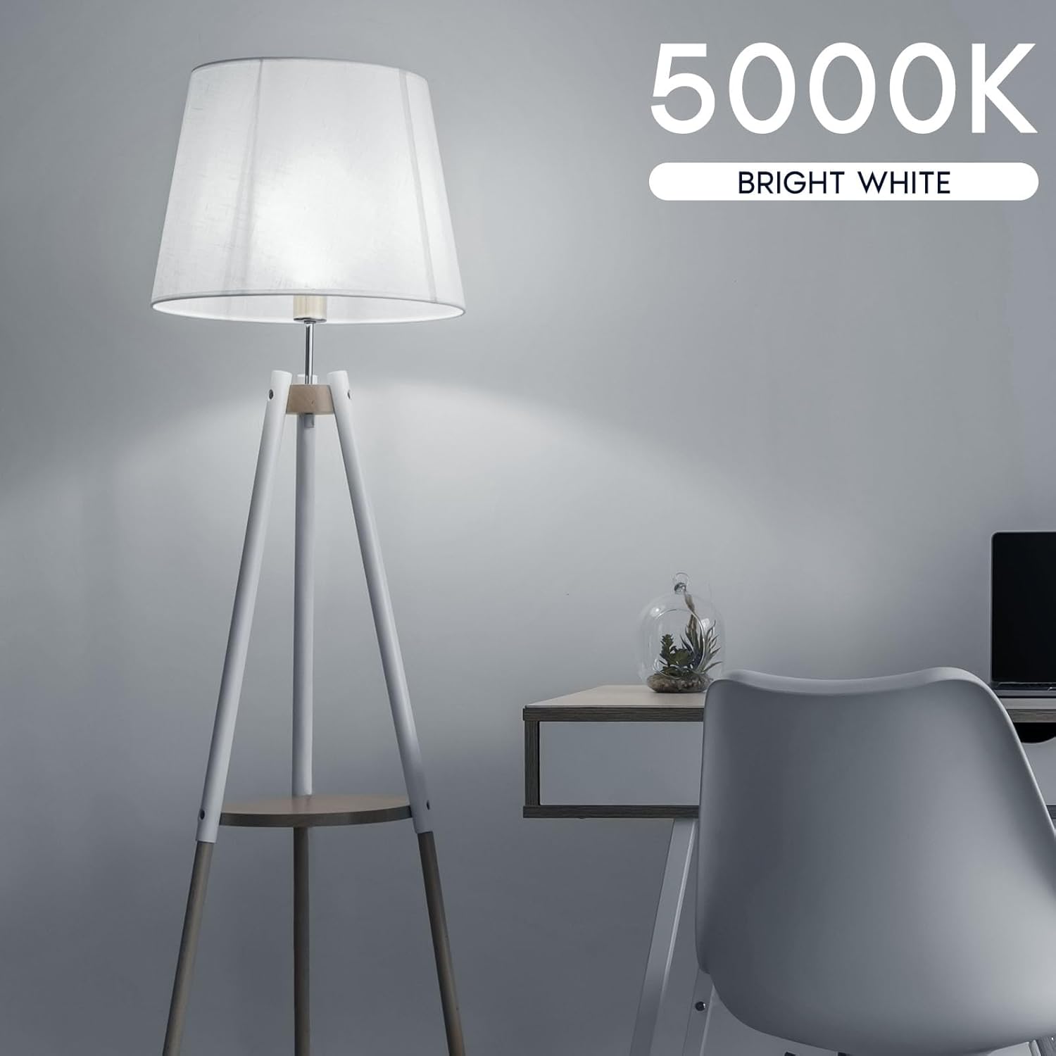 LUXRITE A19 LED Light Bulb 75 Watt Equivalent, 5000K Bright White, 1100LM, Non-Dimmable, Standard LED Light Bulbs, 9.5W, E26 Base, Enclosed Fixture Rated, Damp Rated, ETL Listed (16 Pack)