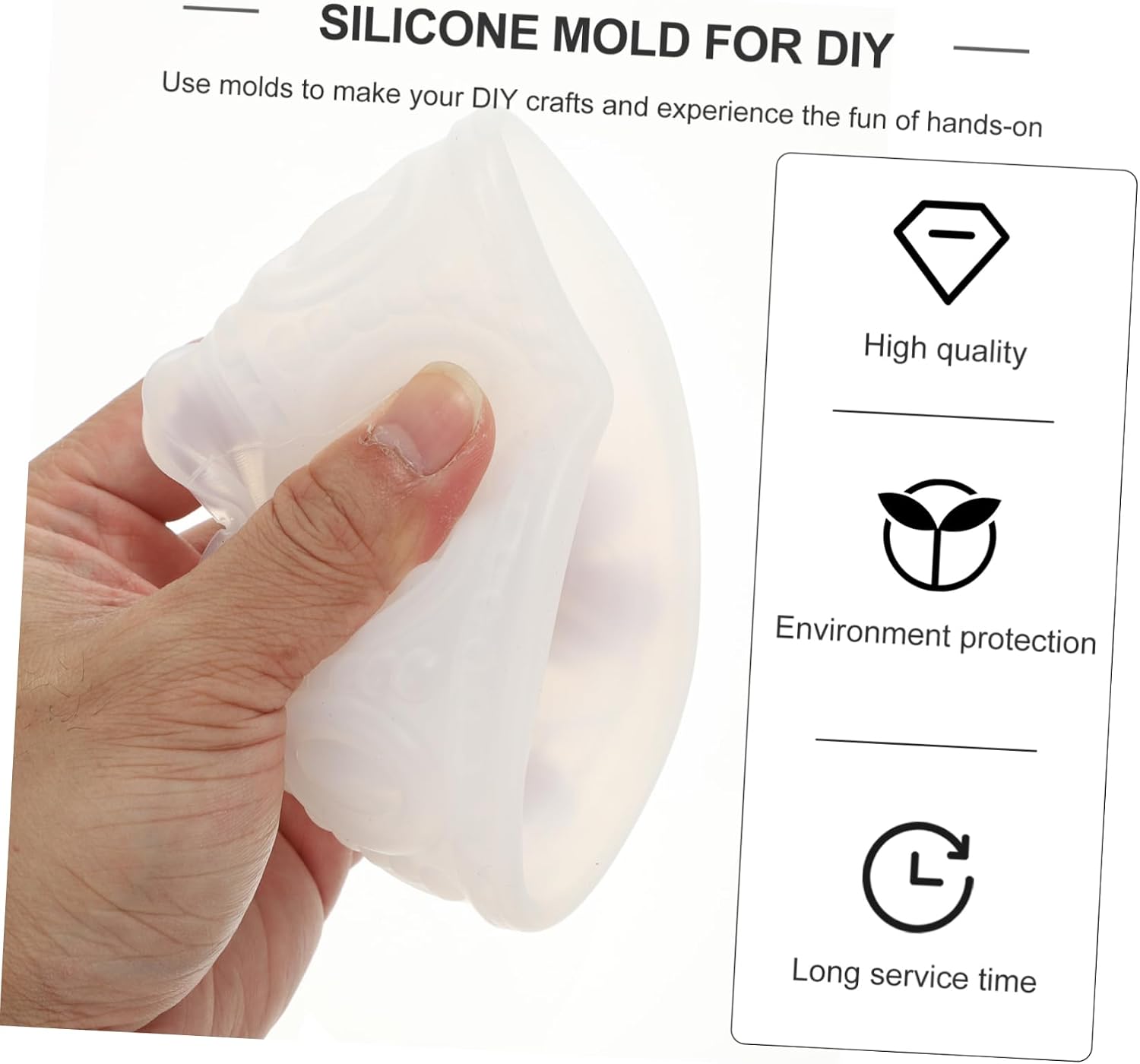 Tofficu 3pcs DIY Silicone Bowl Mould Creative Relief Bowl Mould High Transparency Long Craft