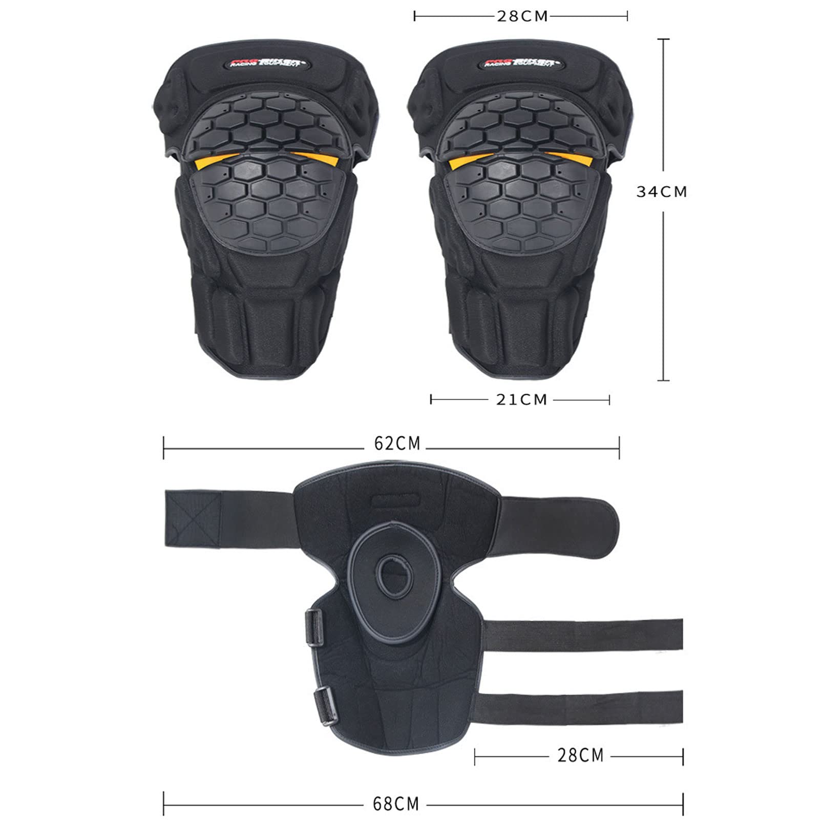 Genouillere Moto Cross, Protege Genoux, Genouillère VTT Enduro équipement Moto Cross Genouillère Flexible Coupe-Vent Protège-Genoux pour Les Vélos, Snowboards, Scooters, Skateboards, 2 Pcs
