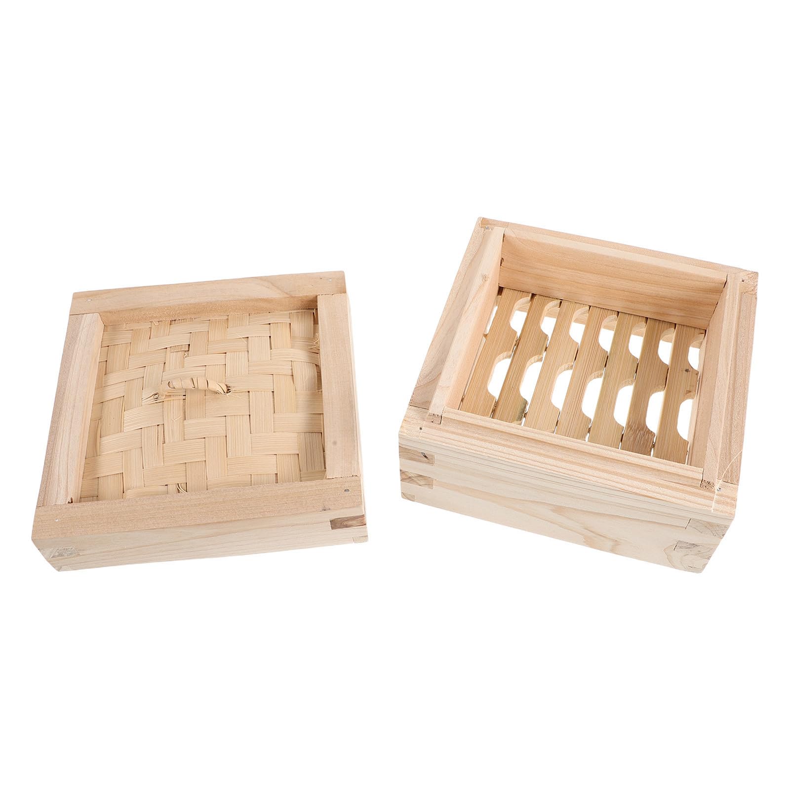 Cesta Vaporera de Madera de 15cm con Tapa para Dumplings