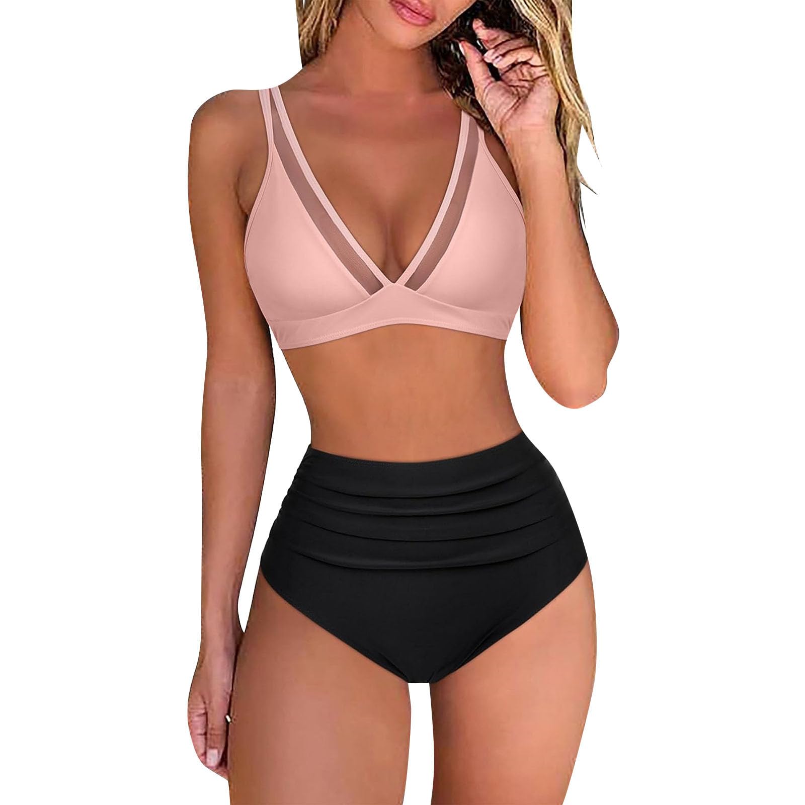 uxxnjfg Bikini Sexy Mujer Tanga Traje de Baño Dos Piezas Reductores con Copa Triangular Brasileño Sexy Arena Surf Bikinis Swimwear